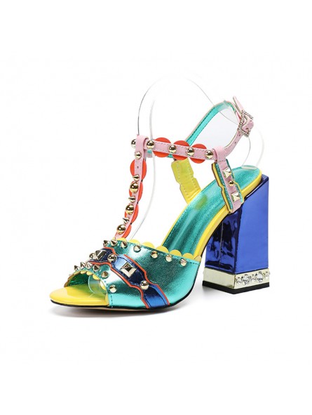 Rainbow Strappy High Heeled Sandals with Tassels fashion colorful shoes  rainbow high heels fad sandals trend ta… | Strappy high heels sandals, Heels,  Colorful shoes
