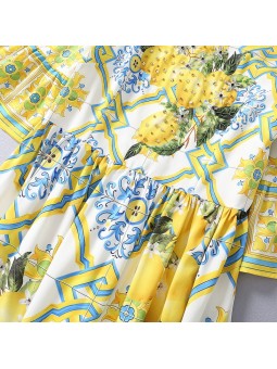 Long dress with lemon print