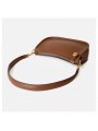 Retro brown cowhide leather shoulder bag. Top zipper closure, adjustable and detachable leather strap with buckle.