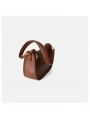 Retro brown cowhide leather shoulder bag. Top zipper closure, adjustable and detachable leather strap with buckle.
