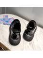Scarpe stringate nere in pelle verniciata con suola nera