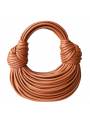 Sac à anse supérieure à double nœud en cuir coloris caramel