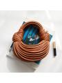 Sac à anse supérieure à double nœud en cuir coloris caramel