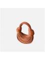 Sac à anse supérieure à double nœud en cuir coloris caramel