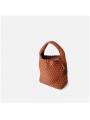 Borsa tote intrecciata con tracolla, colore marrone