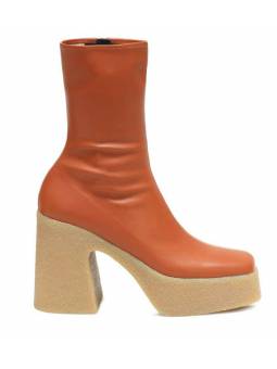 Scarpe con plateau e tacco alto spesso da donna, colore marrone