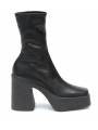 Scarpe con plateau e tacco alto spesso da donna, colore nero