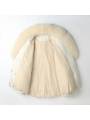 Doudoune oversize  avec col en fourrure de renard coloris blanc