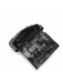 Sac cassette tressé en cuir véritable coloris noir