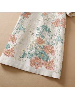 Women's  Short beaded summer dress in jacquard fabric with sequins