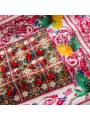 Abito estivo rosa con motivo a limoni decorato con perle e paillettes per donna