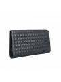 Men's long wallet in black woven leather, combining elegance and functionality
