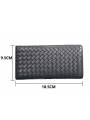Men's long wallet in black woven leather, combining elegance and functionality