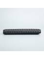 Men's long wallet in black woven leather, combining elegance and functionality