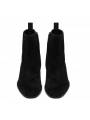 Bottines western pour homme en daim noir véritable, offrant une apparence masculine robuste