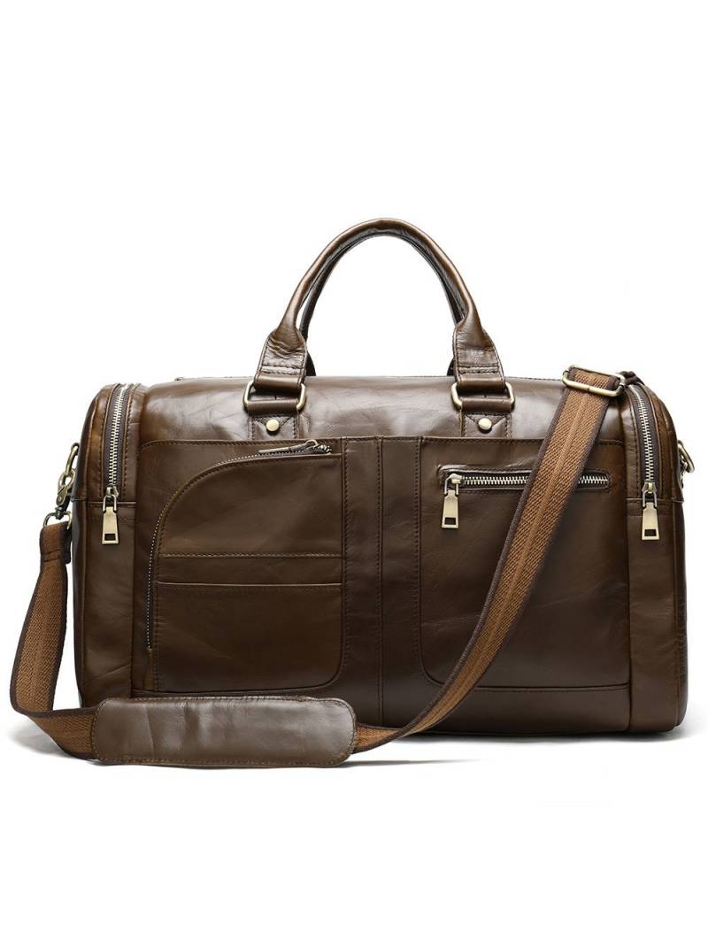 Goya Travel bag for men in leather with zipped pockets