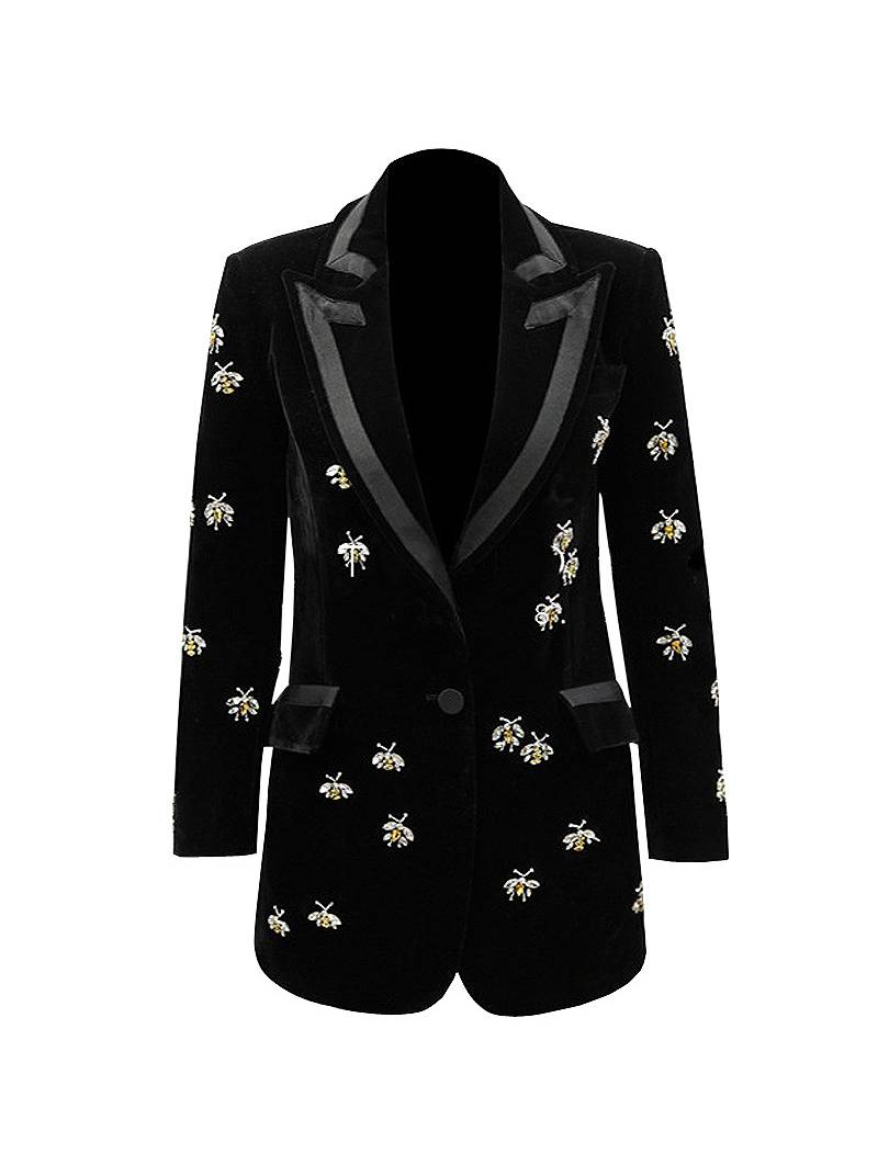 STRASS EMBELLISHED VELVET JACKET