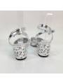 ​Sandalias de tacón alto para mujer en color plata, adornadas con cristales brillantes, con plantilla de cuero genuino