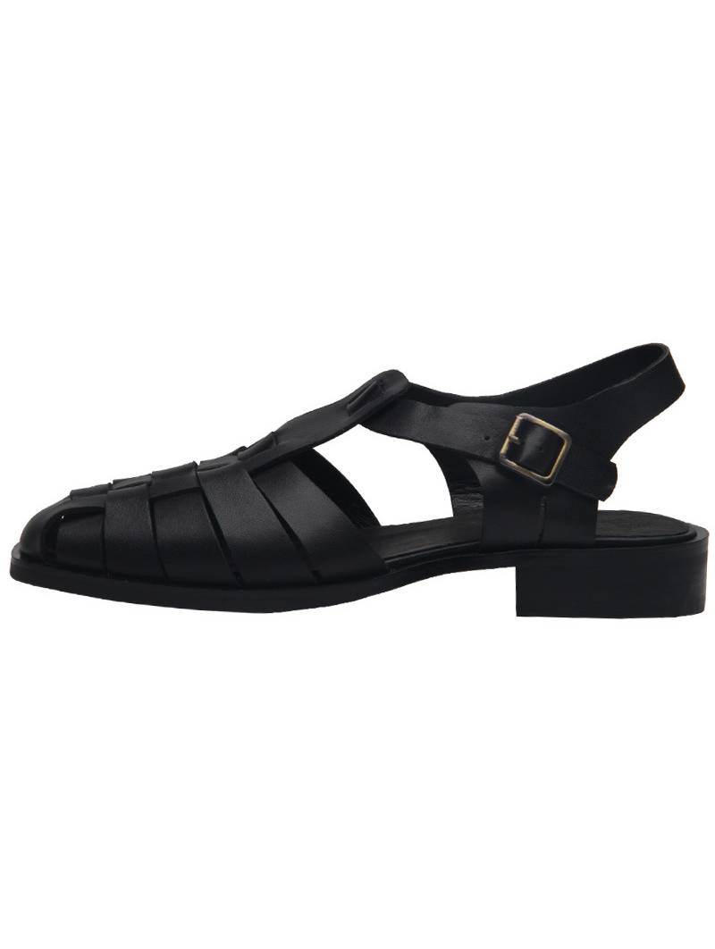 Objective - Black | Low-heeled fisherman sandal | Fluevog Shoes