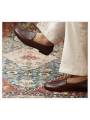Mocassins belges à bout rond en cuir grainé pour homme coloris marron "Pitti"