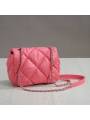 Sac à bandoulière en cuir véritable matelassé à motif losange – Modèle 'Vesuvio', coloris rose
