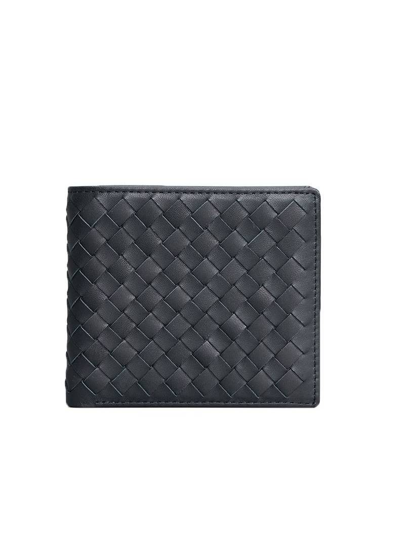 Men's black braided leather wallet, combining timeless elegance and modern functionality