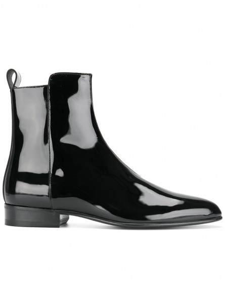 patent leather high boots