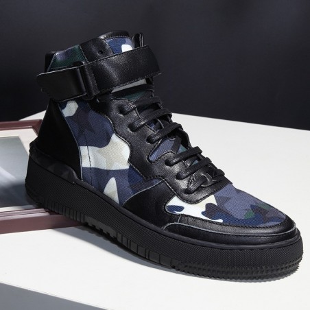 scheidsrechter Vaarwel Afrika Riviera" High camouflage sneakers in cow leather Shoes Size 5.5 UK - 6 US
