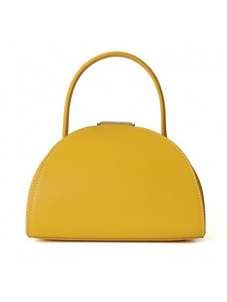 Crescent-shaped Designer Crossbody Chain Handbag, Yellow