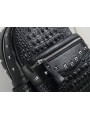 Giordi Black rivet backpack in crocodile leather effect