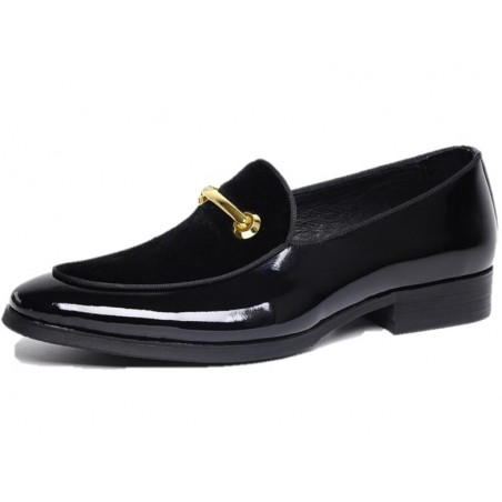 black patent moccasins