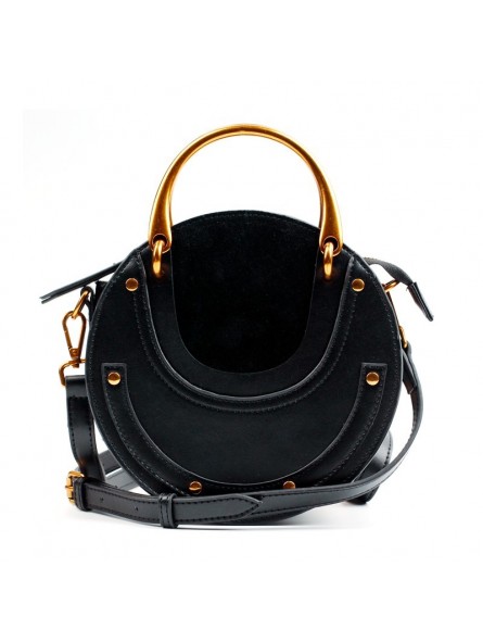 Round leather bag