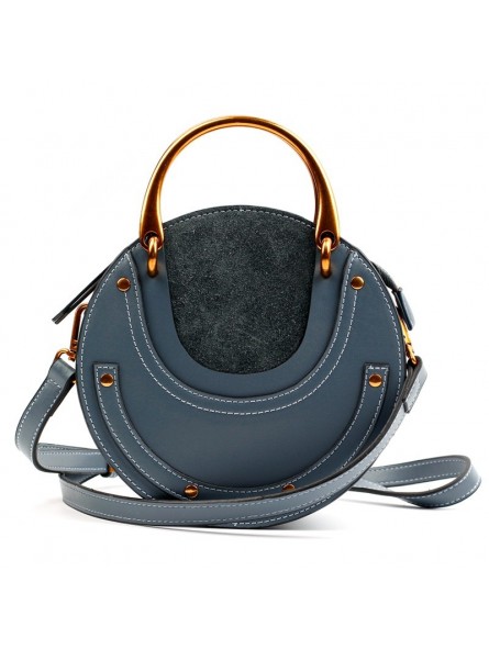 Round leather bag