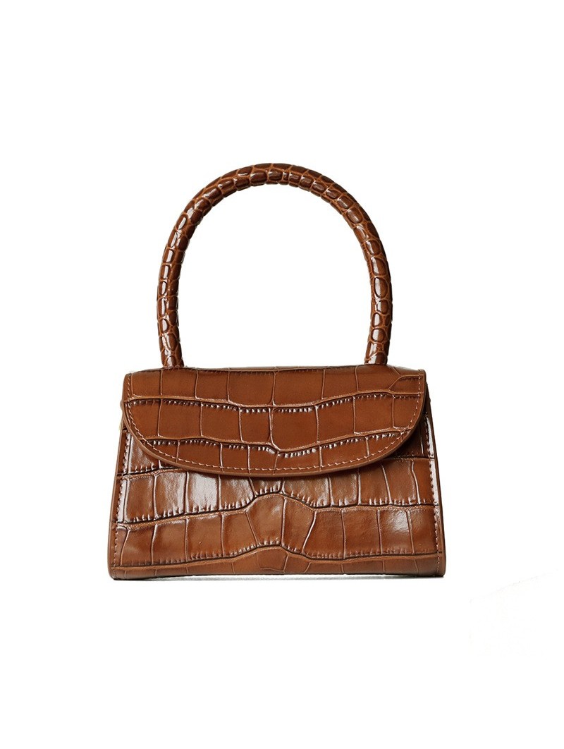 lufio Handbag with rounded handle in crocodile-effect patent leather Color  Brown