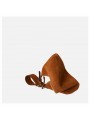 Greco Baguette bag with shoulder strap and zip made of real suede Color  Caramel