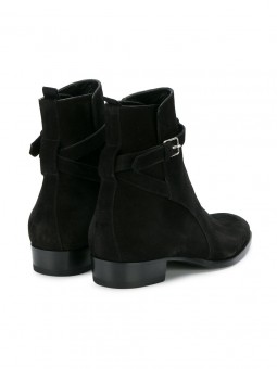 bottes suede noir homme