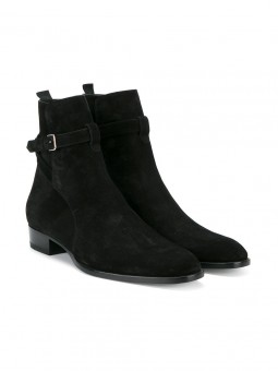 bottes suede noir homme