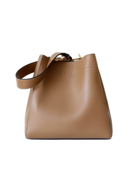 Botticelli Smooth leather bucket bag with shoulder strap Color Nude