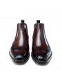 Bottines Chelsea en cuir marron dégradé, à enfiler, avec détails brogues, bout droit et talon.