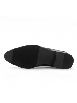 Zapatos Oxford de cuero negro con cordones, detalles perforés, efecto degradado, punta almendrada y tacón bajo