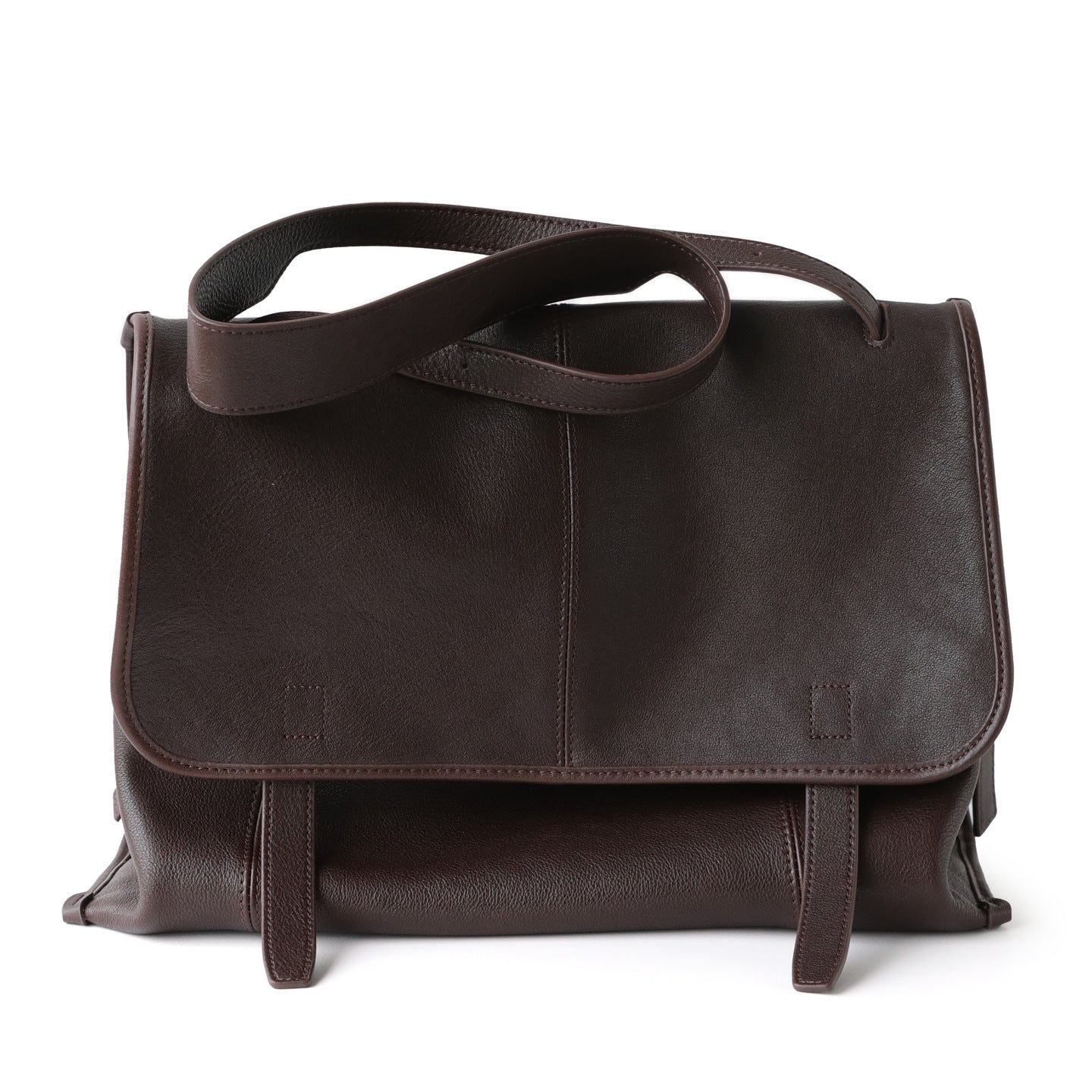 Cartable vintage en cuir de vachette, sacoche porte-documents pour femme, coloris brun  – vue frontale