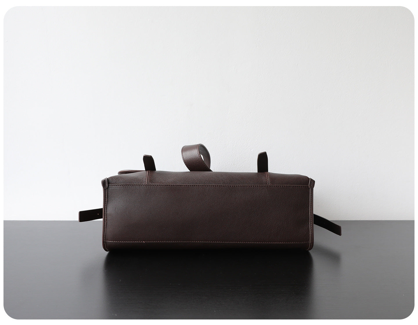 Cartable vintage en cuir de vachette, sacoche porte-documents pour femme, coloris café – vue frontale