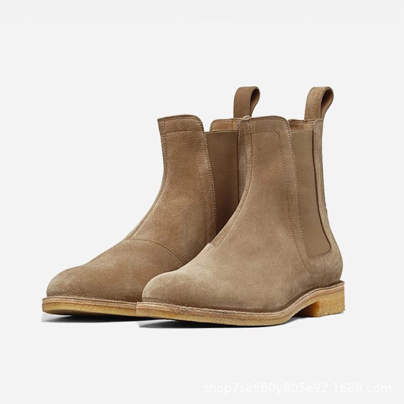 "Amalfi" Bottes pour homme en cuir de daim véritable à bout rond