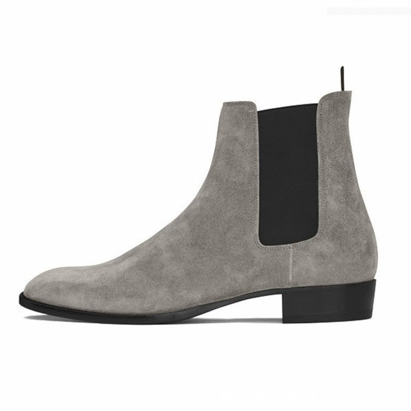"Cefalù" Bottes Chelsea pour homme en cuir véritable avec bout amande et élastique latérale