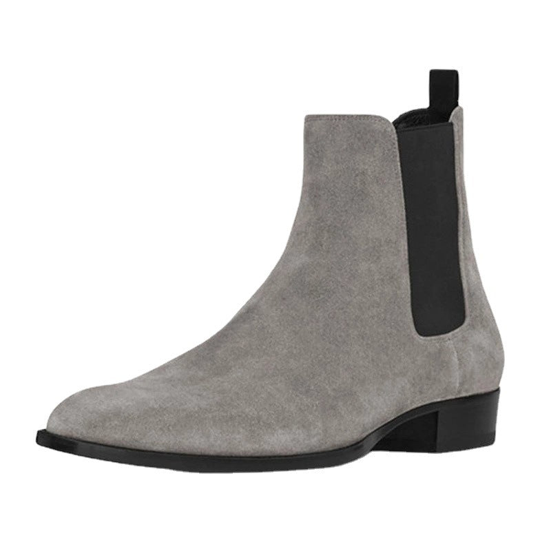 "Cefalù" Bottes Chelsea pour homme en cuir véritable avec bout amande et élastique latérale